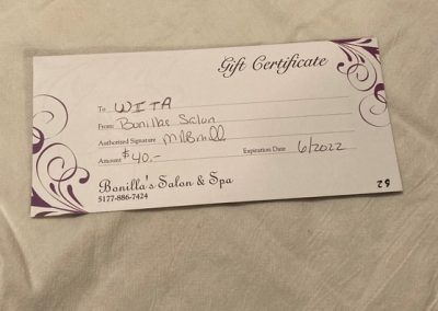 Bonilla's Salon & Spa Gift certificate