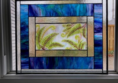 Jhaan Studios Stained Glass Panel with Ferns