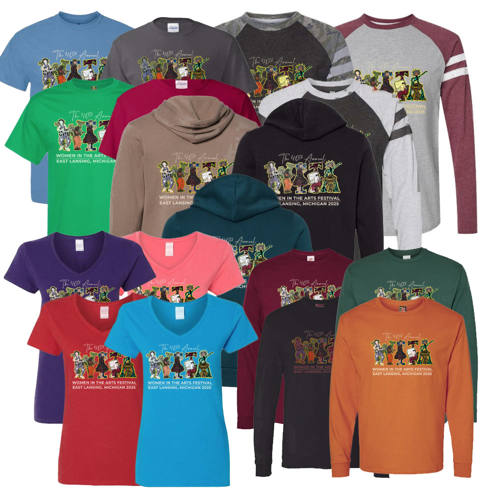 WITA 40th Anniversary merch presalepresale Pre-Order Deadline is October 15th. Shipping in early November. For pickup at the Women in the Arts Festival, use coupon code WITA25 and choose the free shipping option!